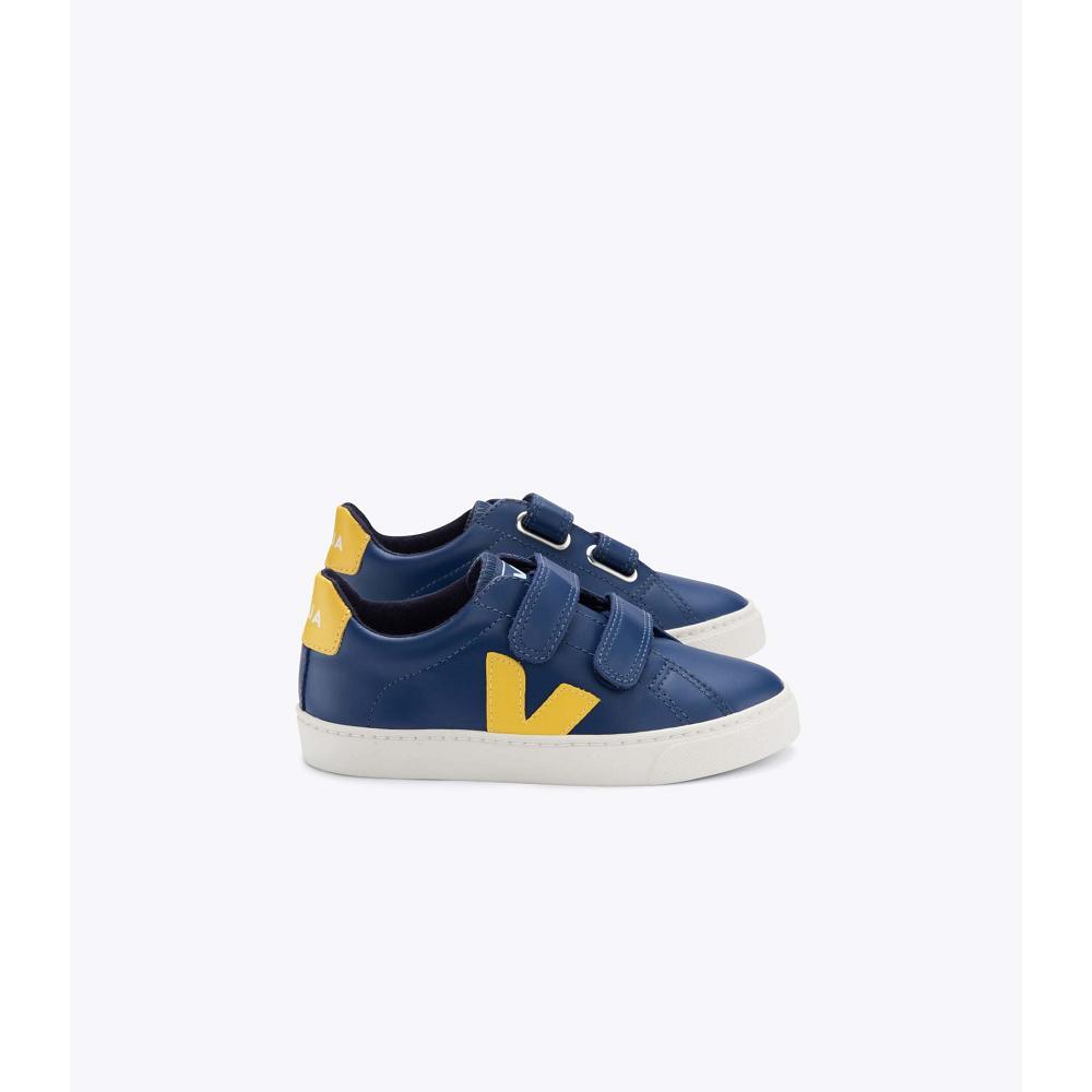 Αθλητικά Παπούτσια παιδικα Veja ESPLAR LEATHER Navy/Yellow | GR 813YXF